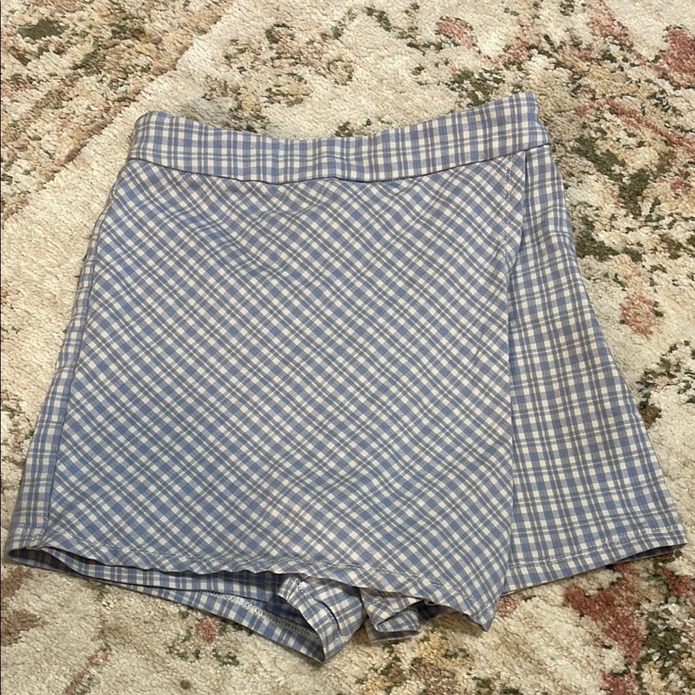 Garage Light Blue Checkered Skort